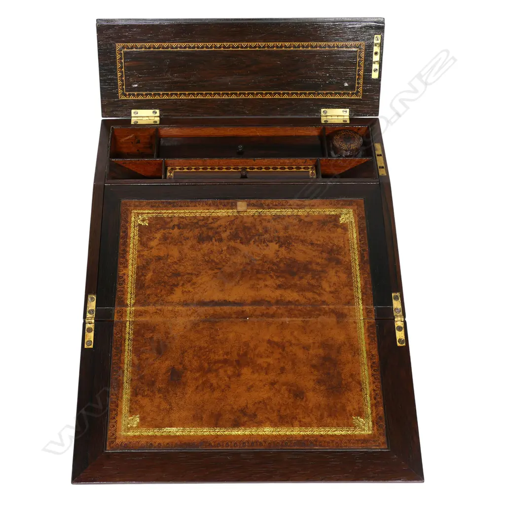 A Victorian Tunbridge ware fine inlay writing slope, Image 1++