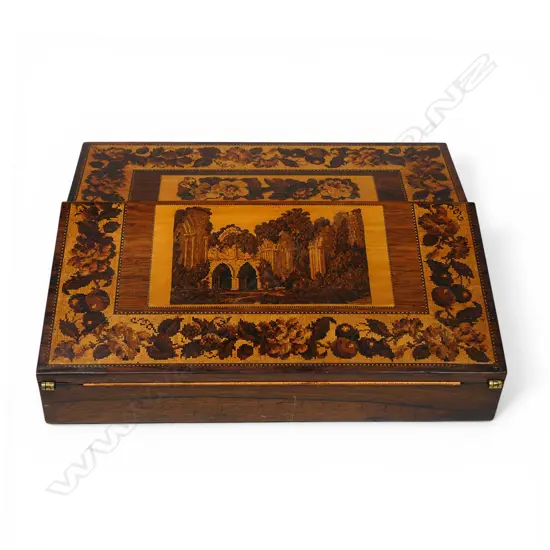 A Victorian Tunbridge ware fine inlay writing slope,