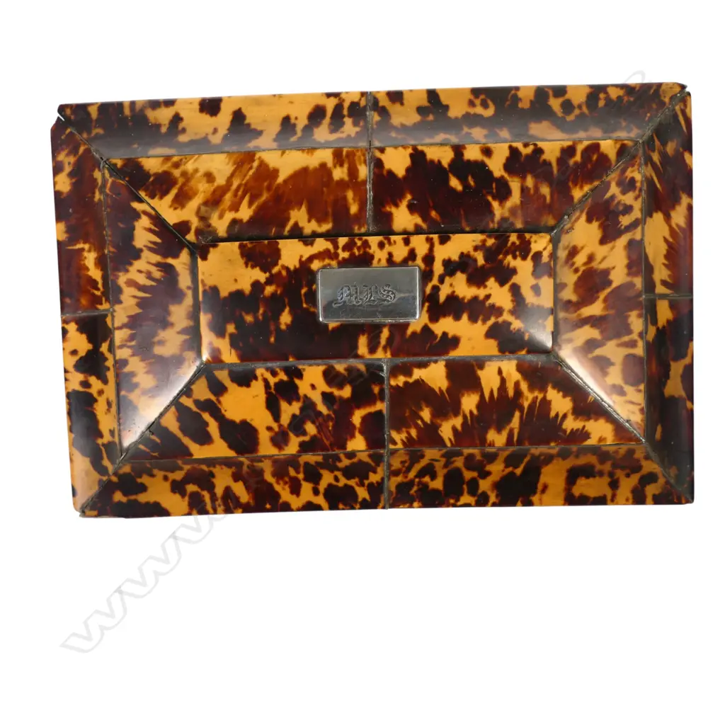 Early 19thC Regency tortoiseshell sewing / work box, Image 1++