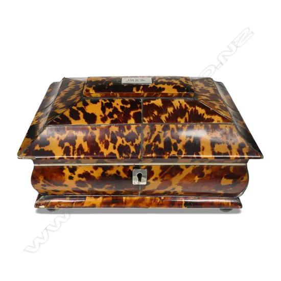 Early 19thC Regency tortoiseshell sewing / work box,