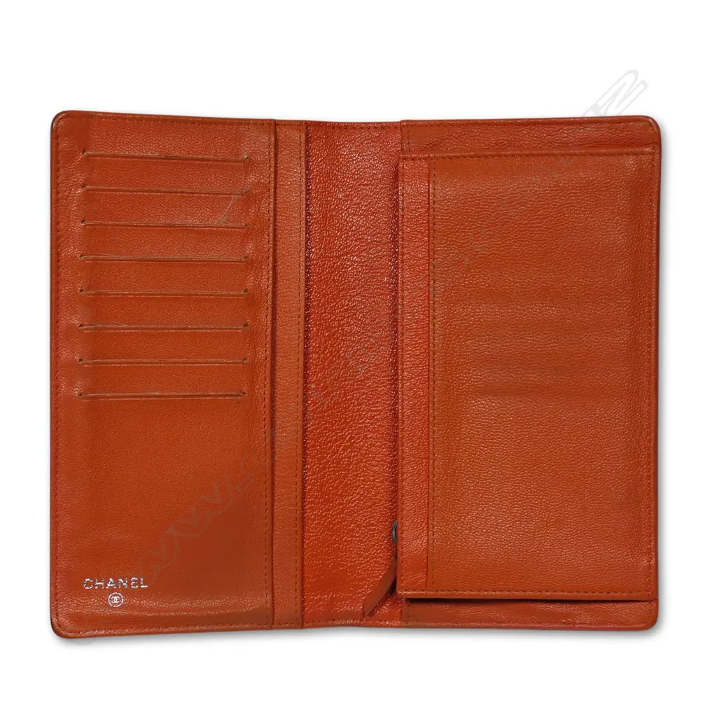 Chanel pre-owned red leather long wallet, Image 1++