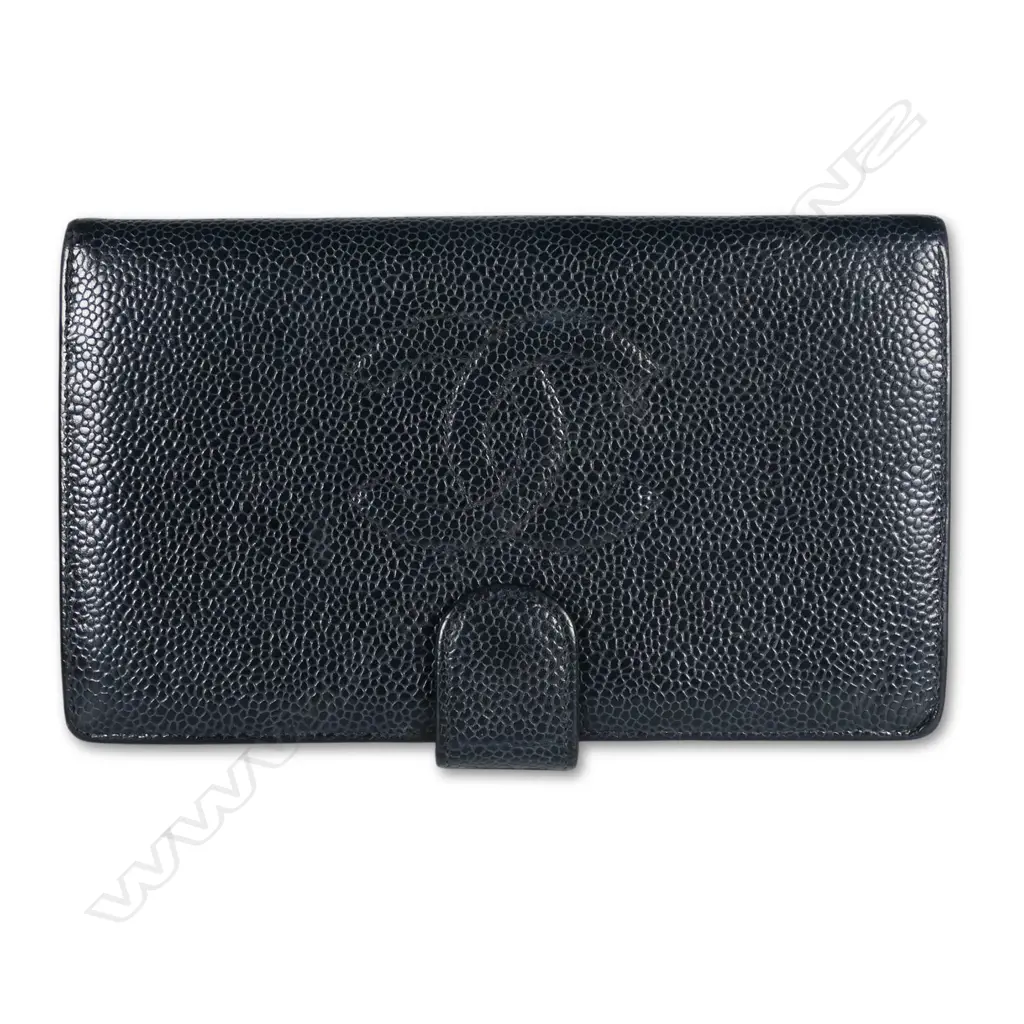 Chanel pre-owned black caviar skin bifold long wallet, Image 1++
