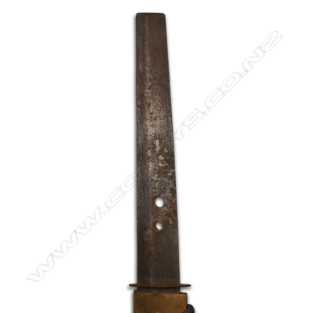Japanese WWII katana sword in scabbard with NZ 'Certificate of Possession', Image 1++