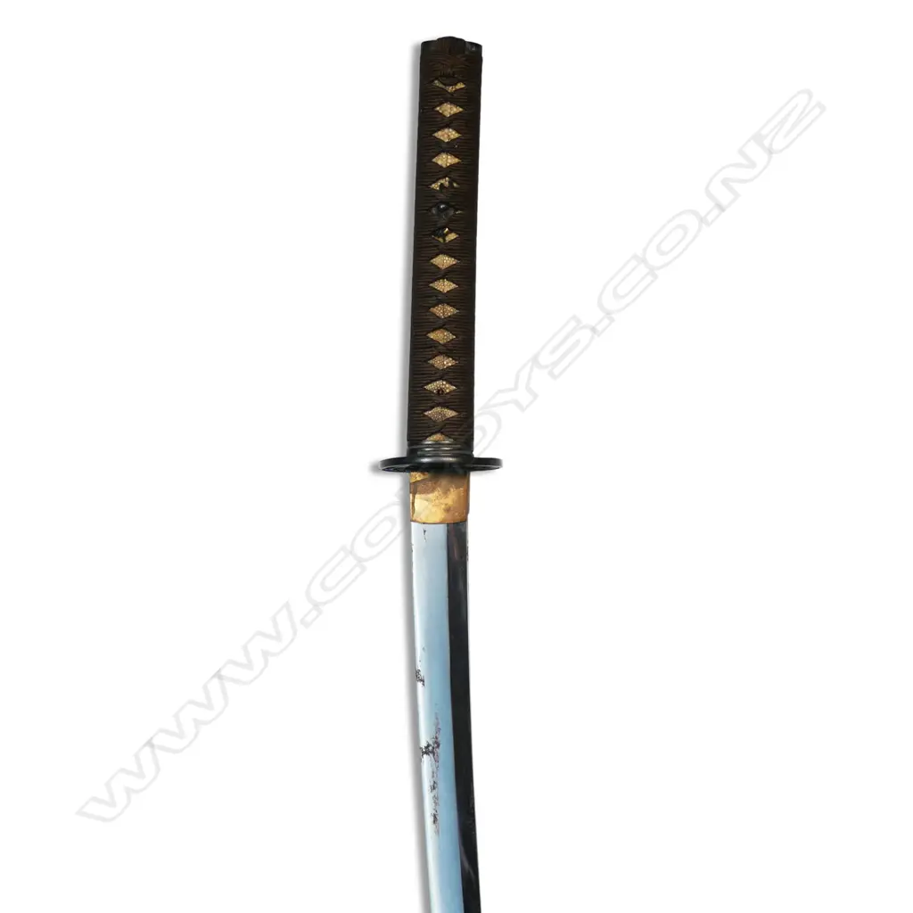 Japanese WWII katana sword in scabbard with NZ 'Certificate of Possession', Image 1++