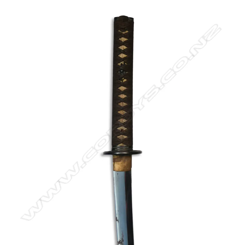 Japanese WWII katana sword in scabbard with NZ 'Certificate of Possession', Image 1++