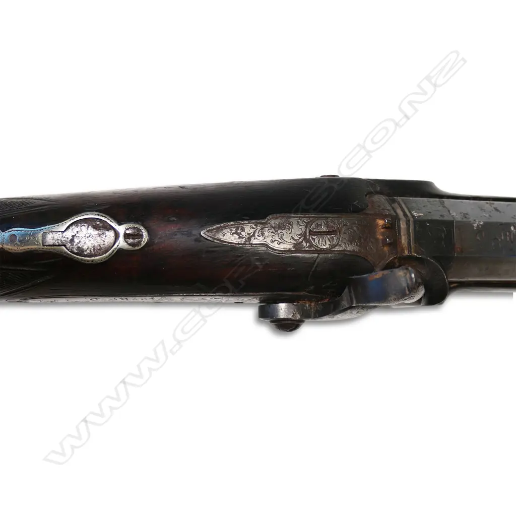 A 19thC (1820 - 1840) percussion cap pistol by J. Manton, London, Image 1++