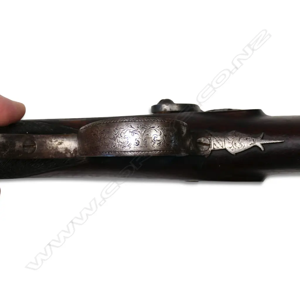 A 19thC (1820 - 1840) percussion cap pistol by J. Manton, London, Image 1++