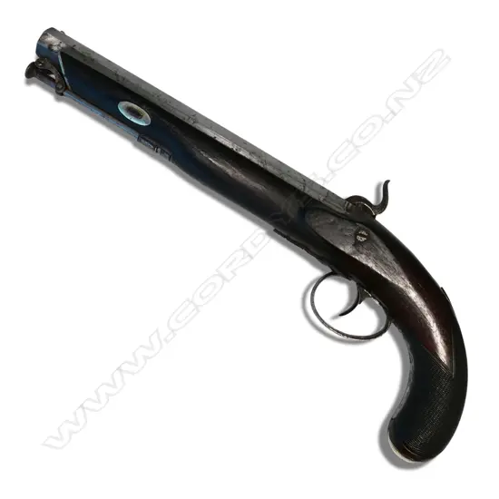 An 18thC flintlock pistol by J. Manton, London,