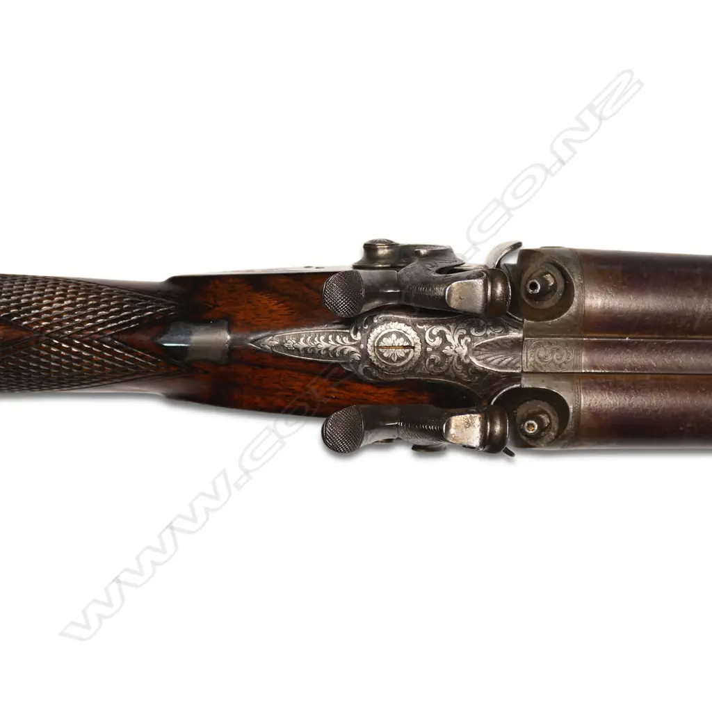 19thC John Colson double barrel percussion 16g shotgun, Image 1++