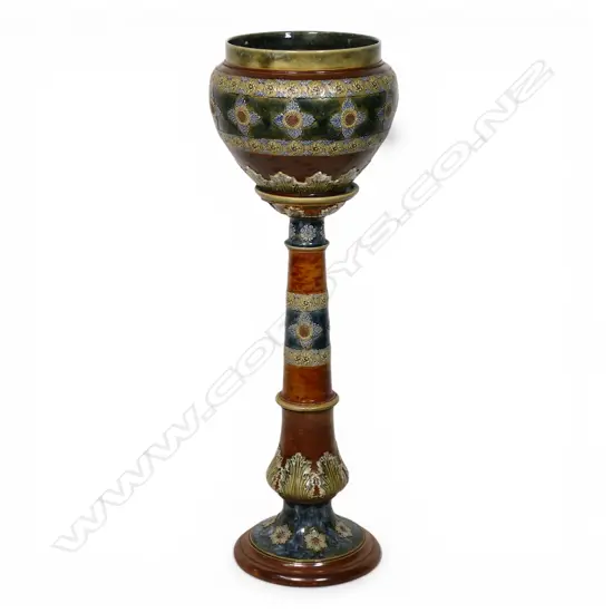 Royal Doulton late 19thC stoneware large jardinière on stand,