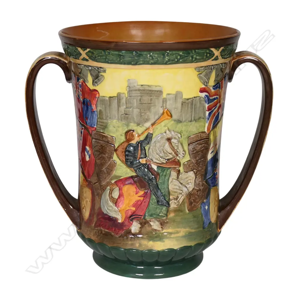 A large Royal Doulton two handled Coronation Loving Cup, Image 1++