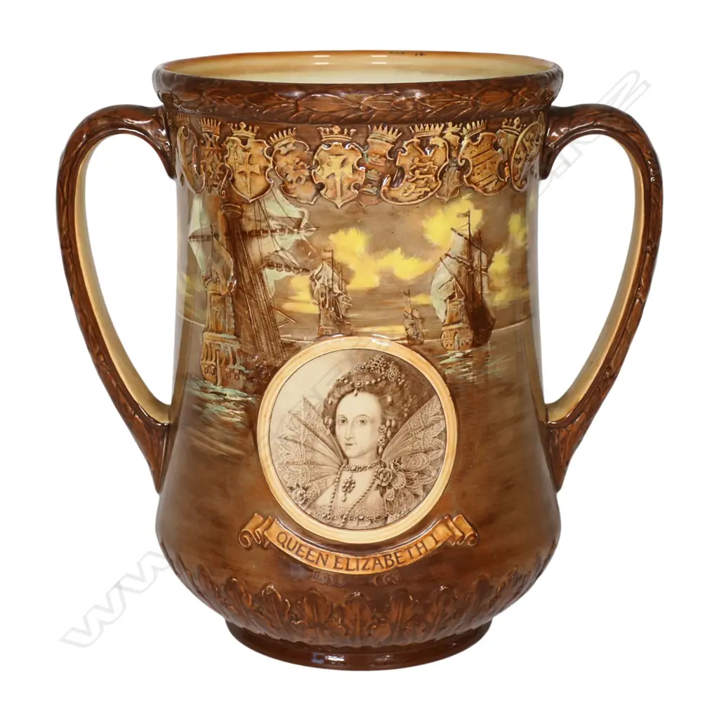 A Royal Doulton Elizabeth II Coronation loving cup, Image 1++