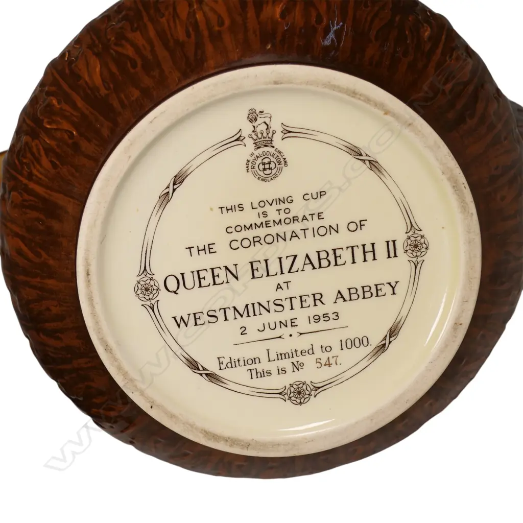A Royal Doulton Elizabeth II Coronation loving cup, Image 1++