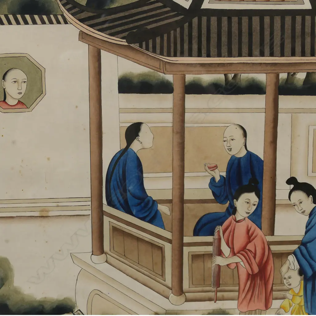 Two very large old Chinese traditional watercolour paintings, Image 1++