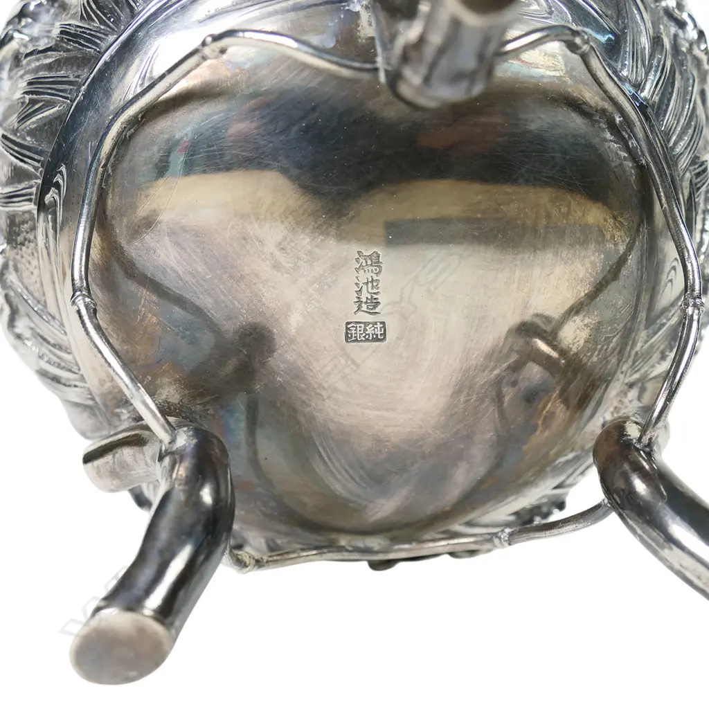 A c.1900 Japanese Meiji silver quality raised bowl by Konoike, Image 1++