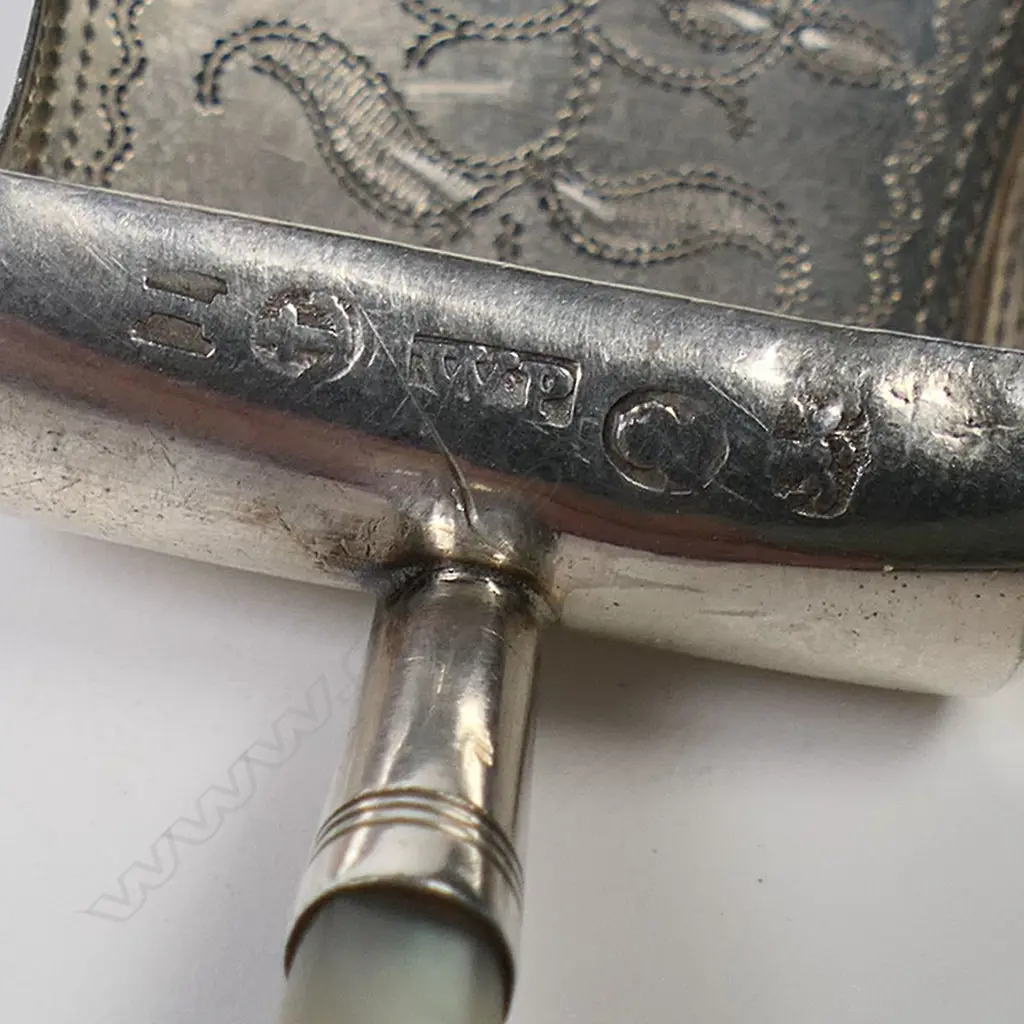 George III silver caddy shovel spoon, Image 1++