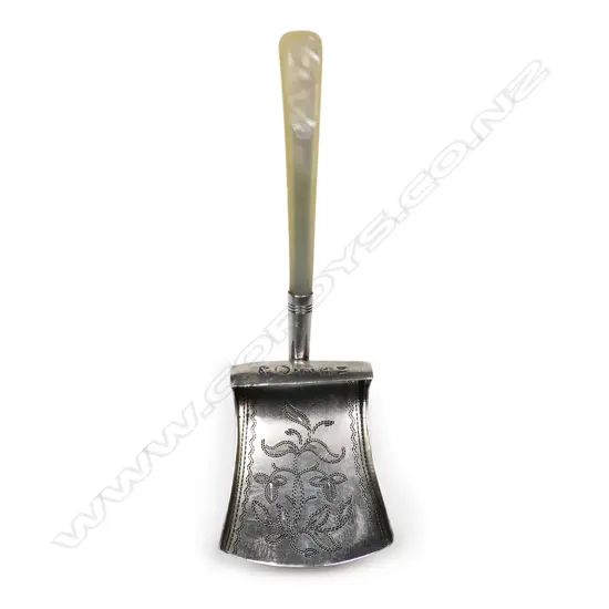 George III silver caddy shovel spoon,