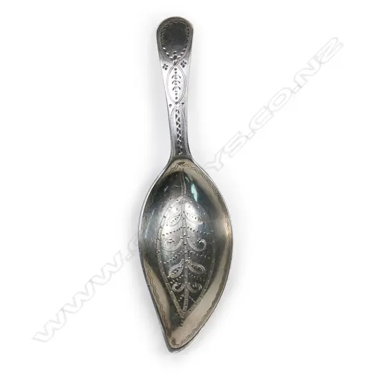 A George III silver leaf form caddy spoon,