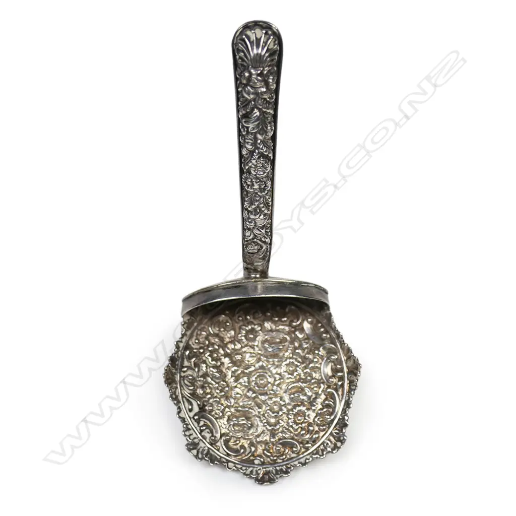 George IV silver caddy shovel spoon, Image 1++