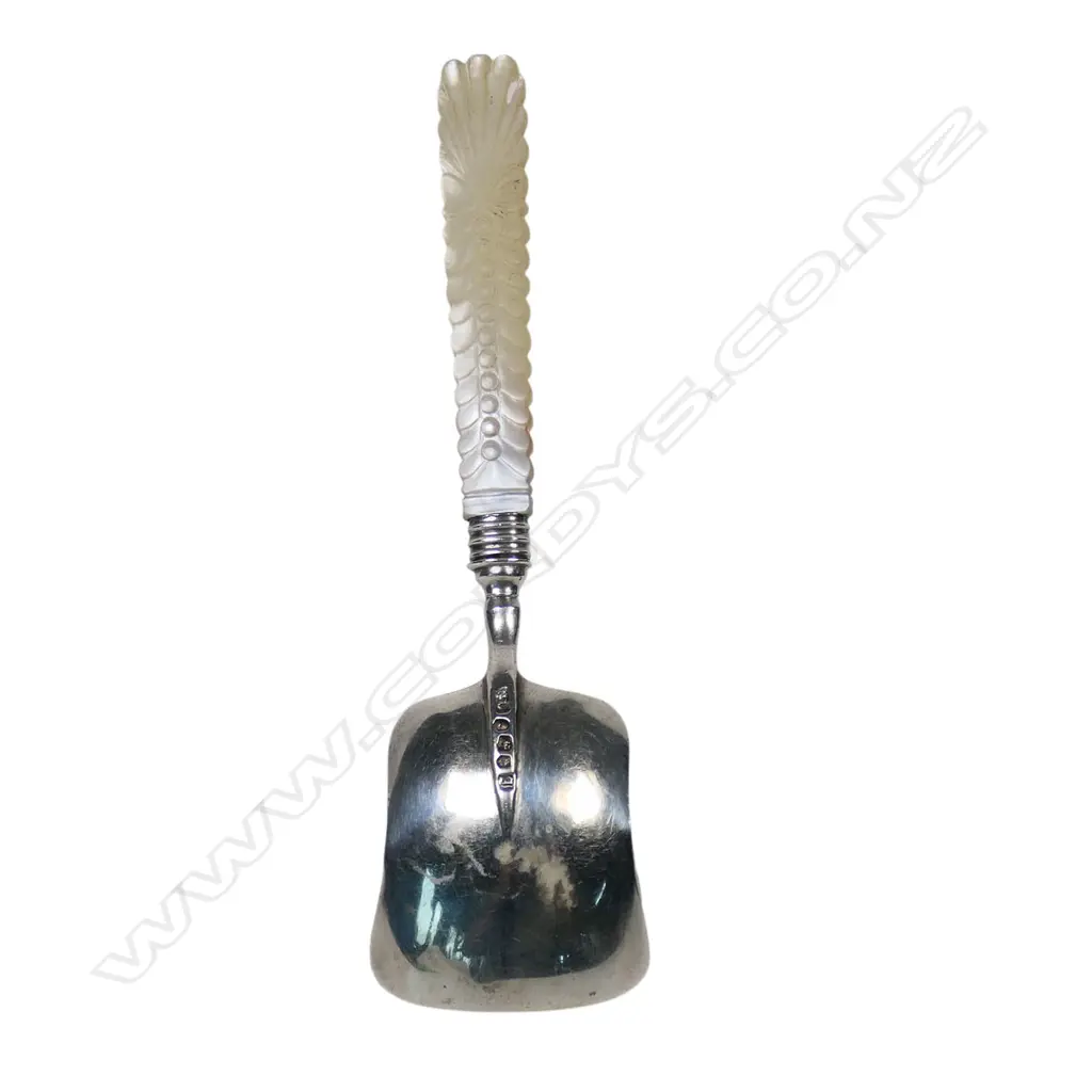 William IV silver caddy shovel spoon, Image 1++