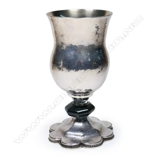 A historical New Zealand silver goblet by Fred Money,