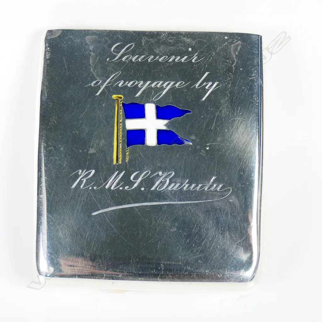 An engraved and enamelled silver card case body, Image 1++