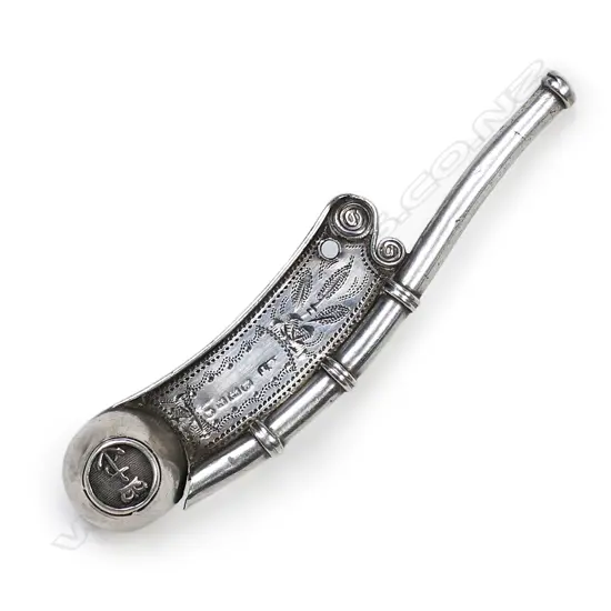 A Victorian silver bosun's whistle,