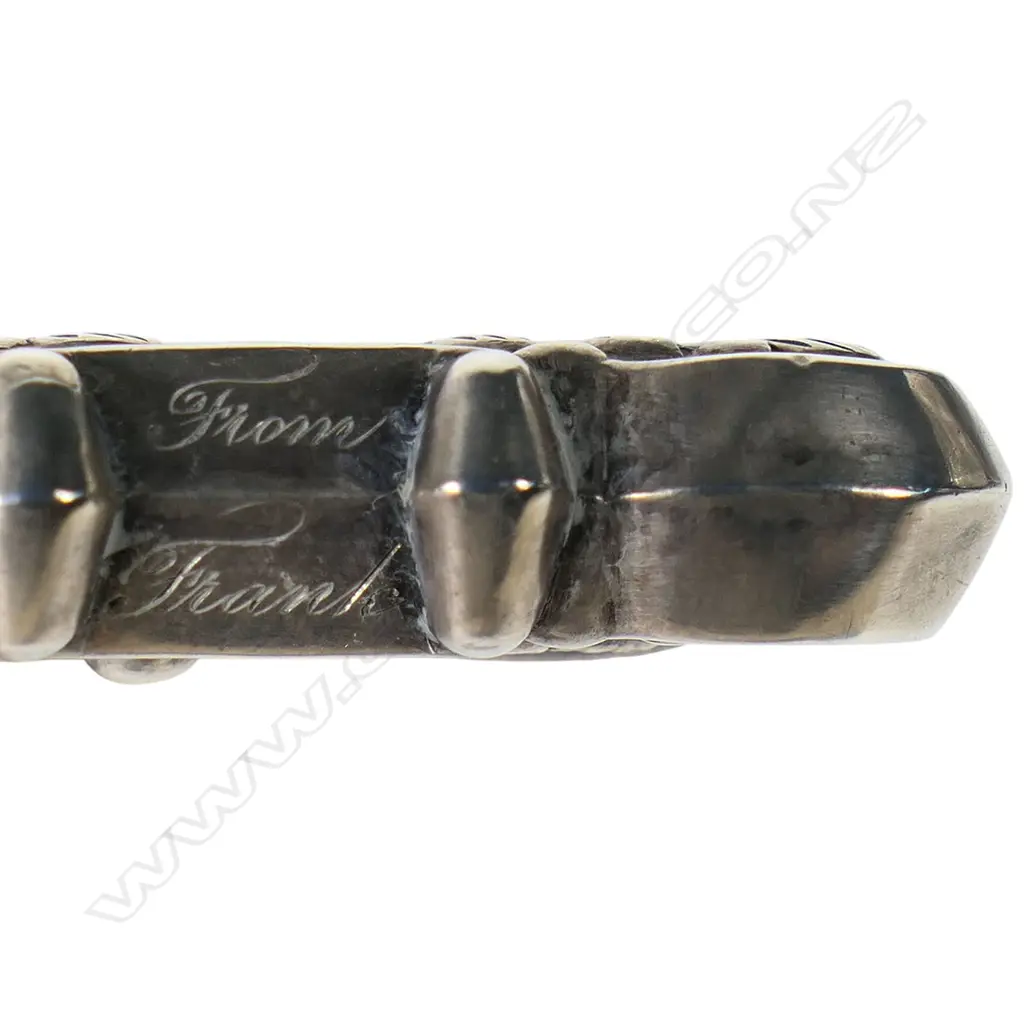 A 19thC American silver architecturally embossed card case, Image 1++
