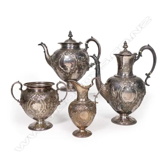 A four piece Victorian silver tea and coffee service,