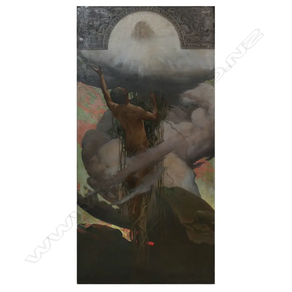 Denis Seaward (1876-1946) untitled Maori mythological ascension, Image 1++