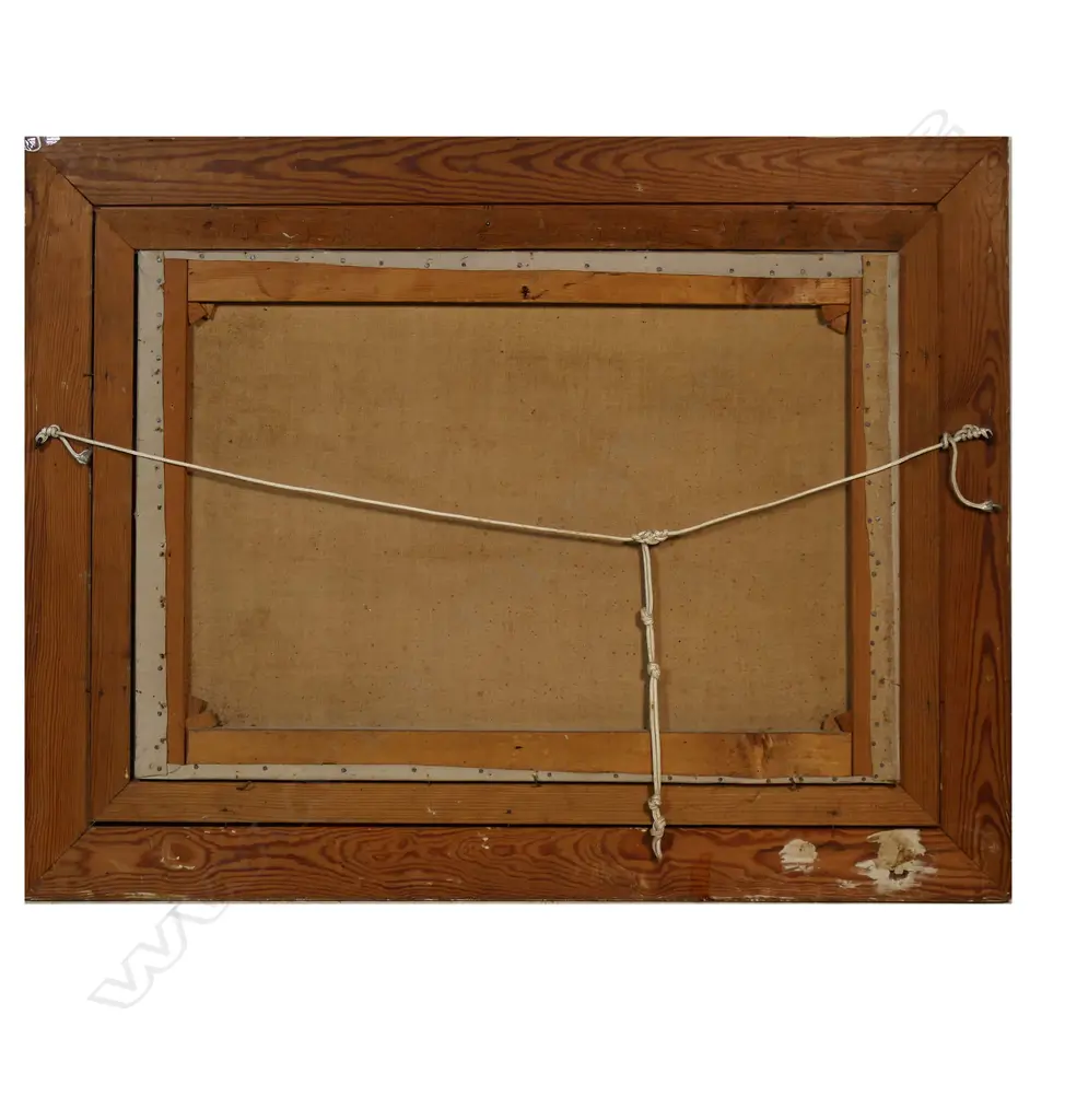 William George Baker (NZ 1864-1929) Mountainous Lake Scene with Maori Whare and Canoe, Image 1++