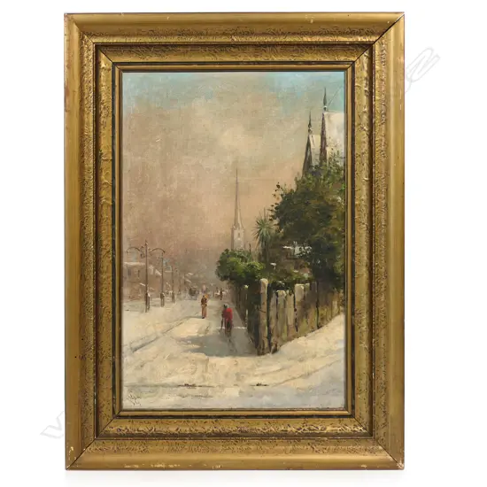 George William Carrington (UK/NZ 1855-1940) Dunedin Street Scene,