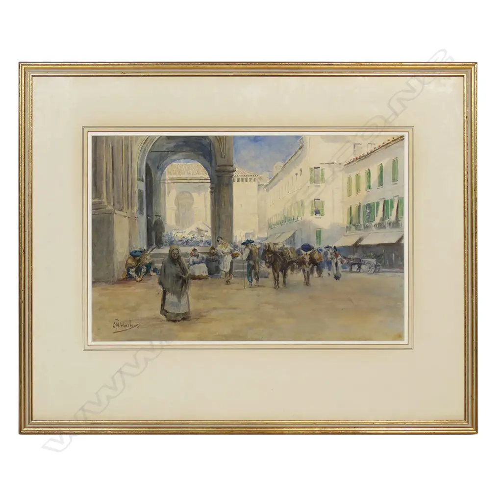 Charles Nathaniel Worsley (NZ1862 - 1923) 'A Spanish Market', Image 1++