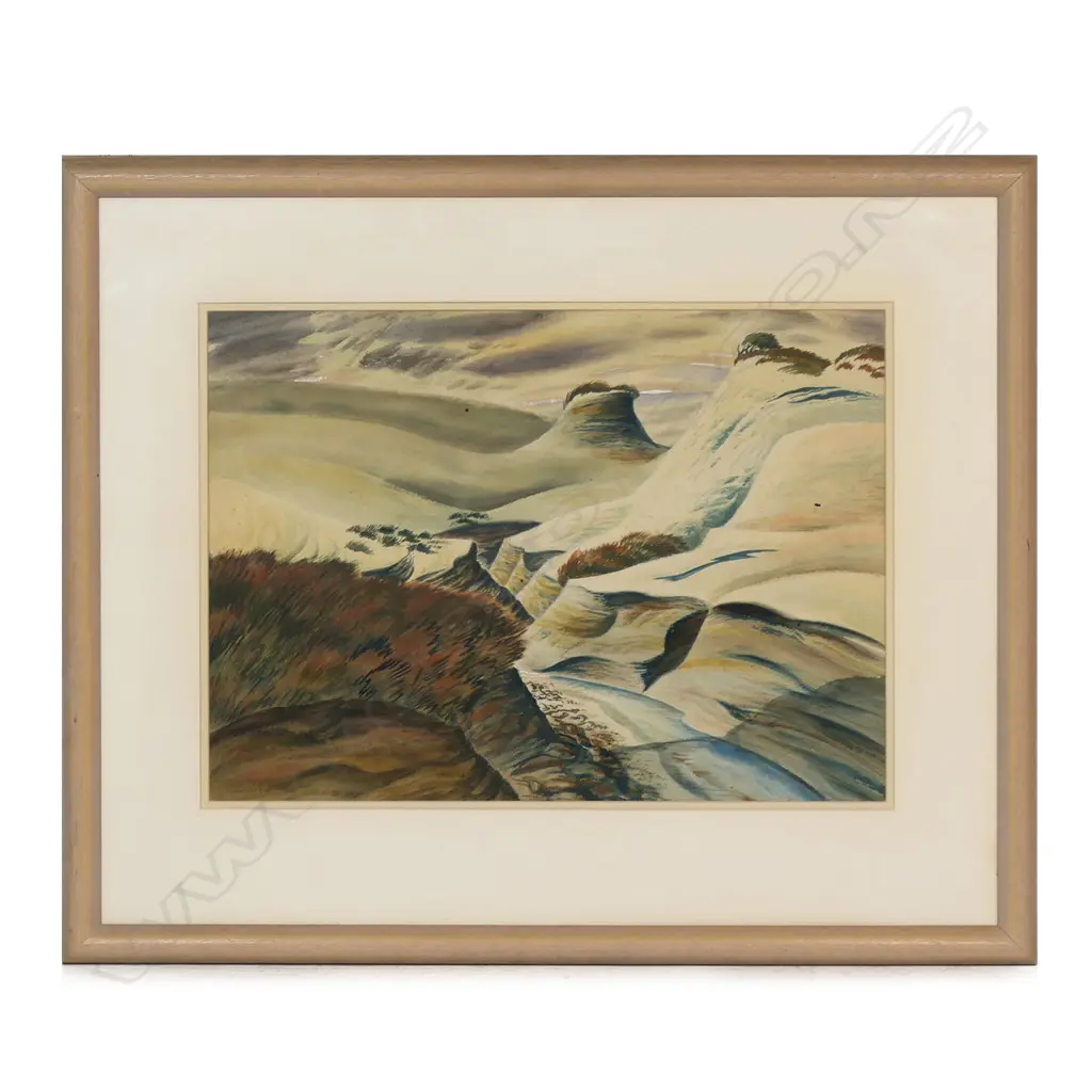 E. Mervyn Taylor (NZ 1906-64) untitled Rangipo Desert Waikato Stream, Image 1++