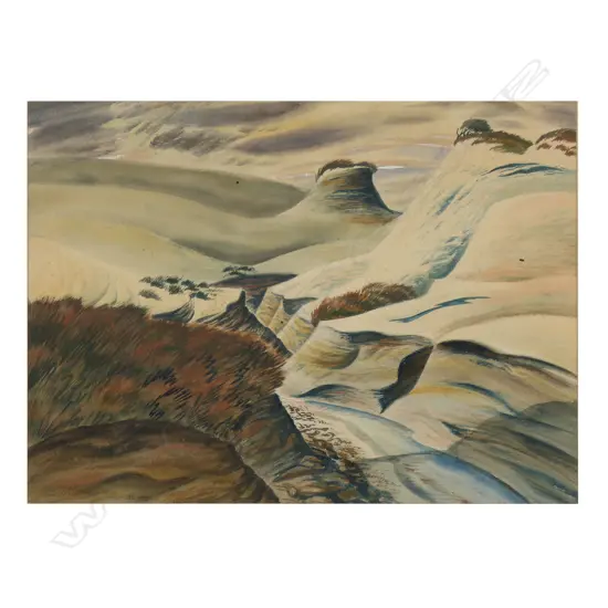 E. Mervyn Taylor (NZ 1906-64) untitled Rangipo Desert Waikato Stream,