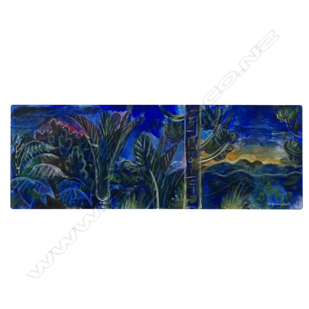 Murray Grimsdale (1943-) untitled bush scene with nikau and kauri, Image 1++