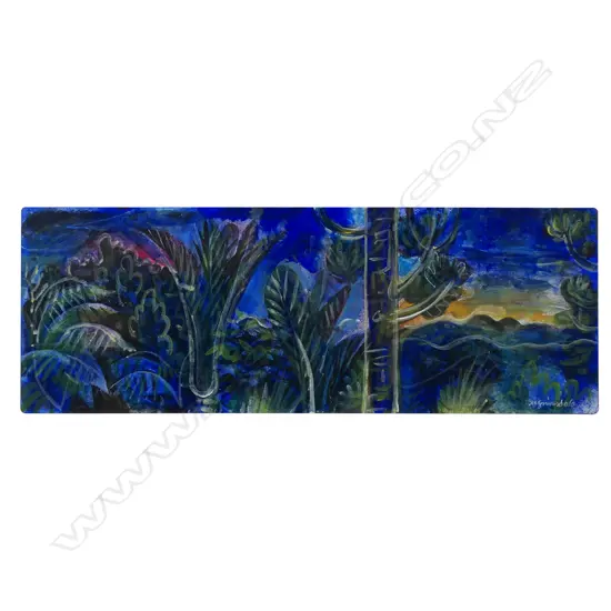 Murray Grimsdale (1943-) untitled bush scene with nikau and kauri,