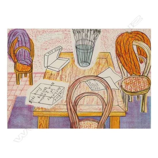 Gavin Chilcott  (NZ 1950-) 'At the Batthaus Domestic Interior Arney Road Remuera',