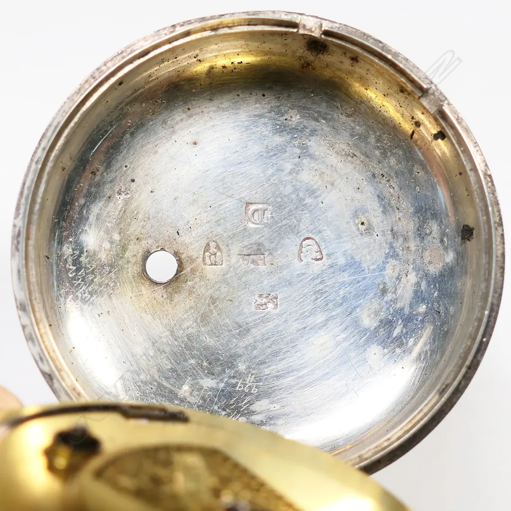 A silver pair cased open face pocket watch, Image 1++