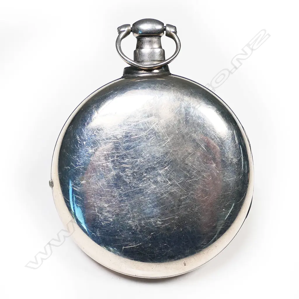 A silver pair cased open face pocket watch, Image 1++