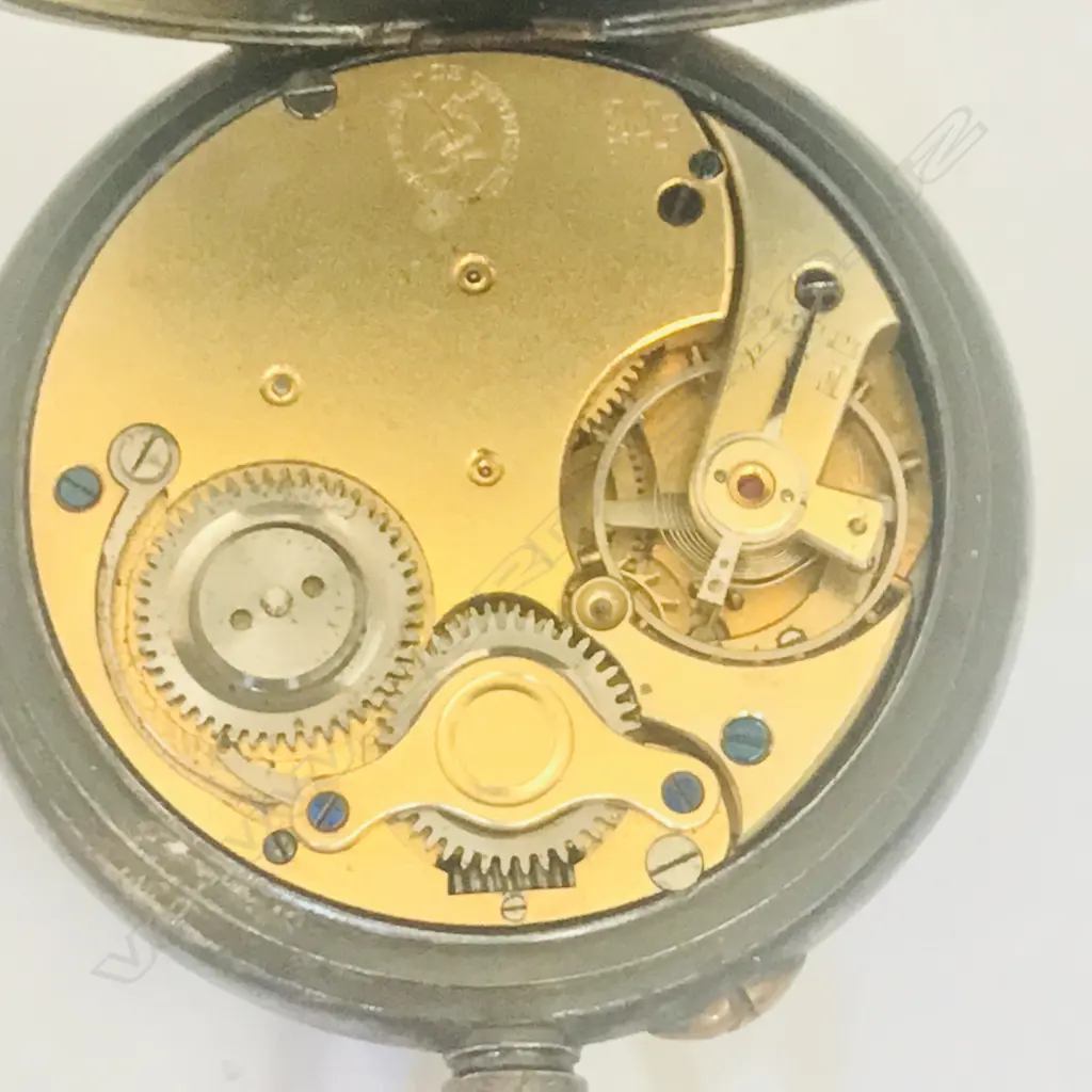 Gunmetal cased open face centre seconds chronograph, Image 1++