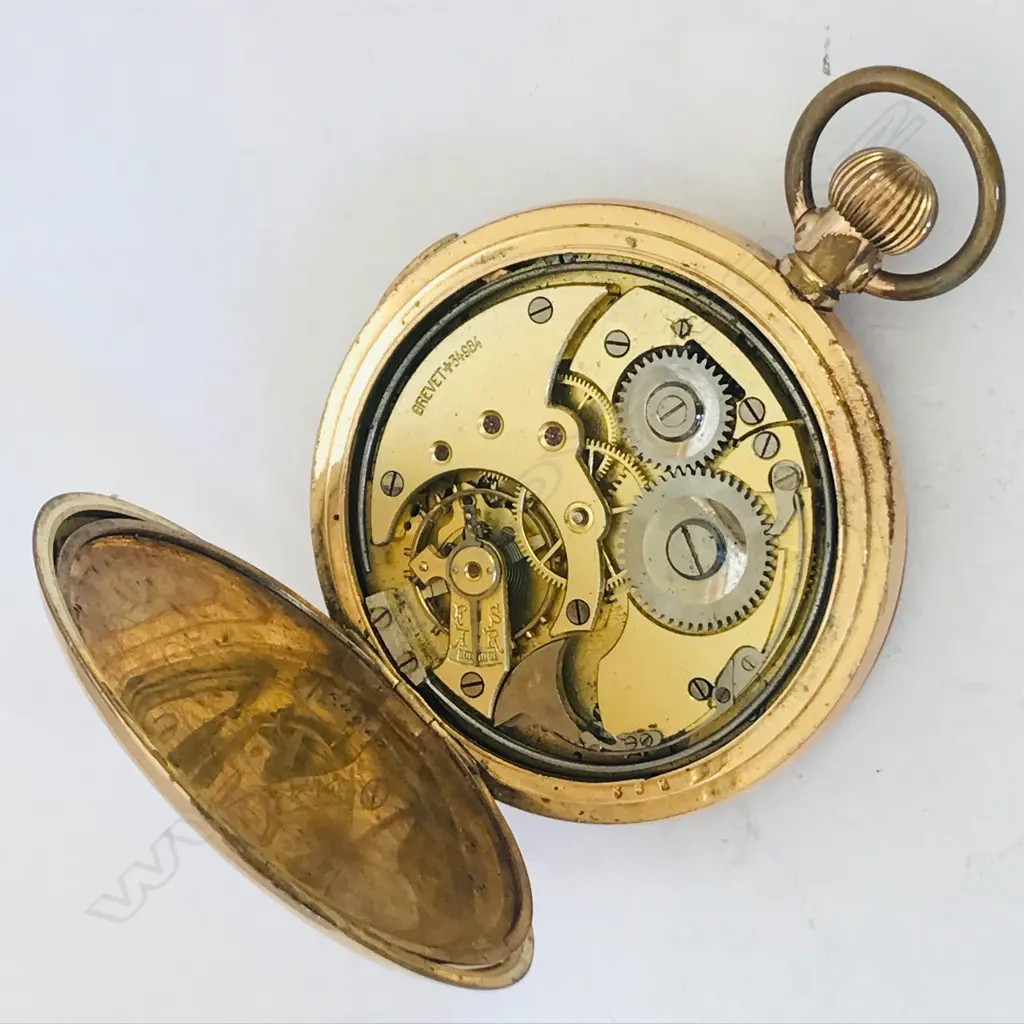 Rolled gold hunter Swiss quarter repeater pocket watch, Image 1++