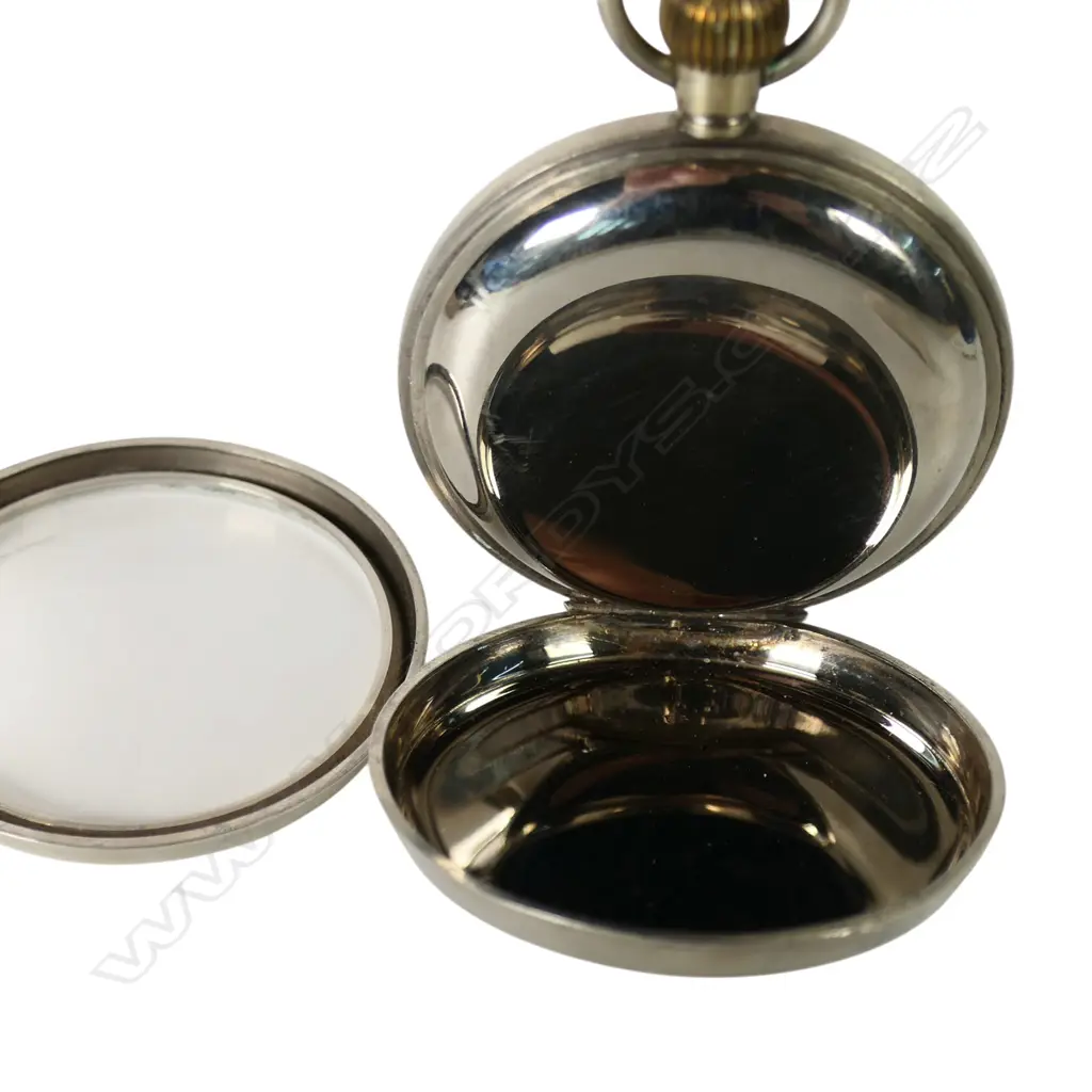 Edwardian silver and leather pocket watch desk stand, Image 1++