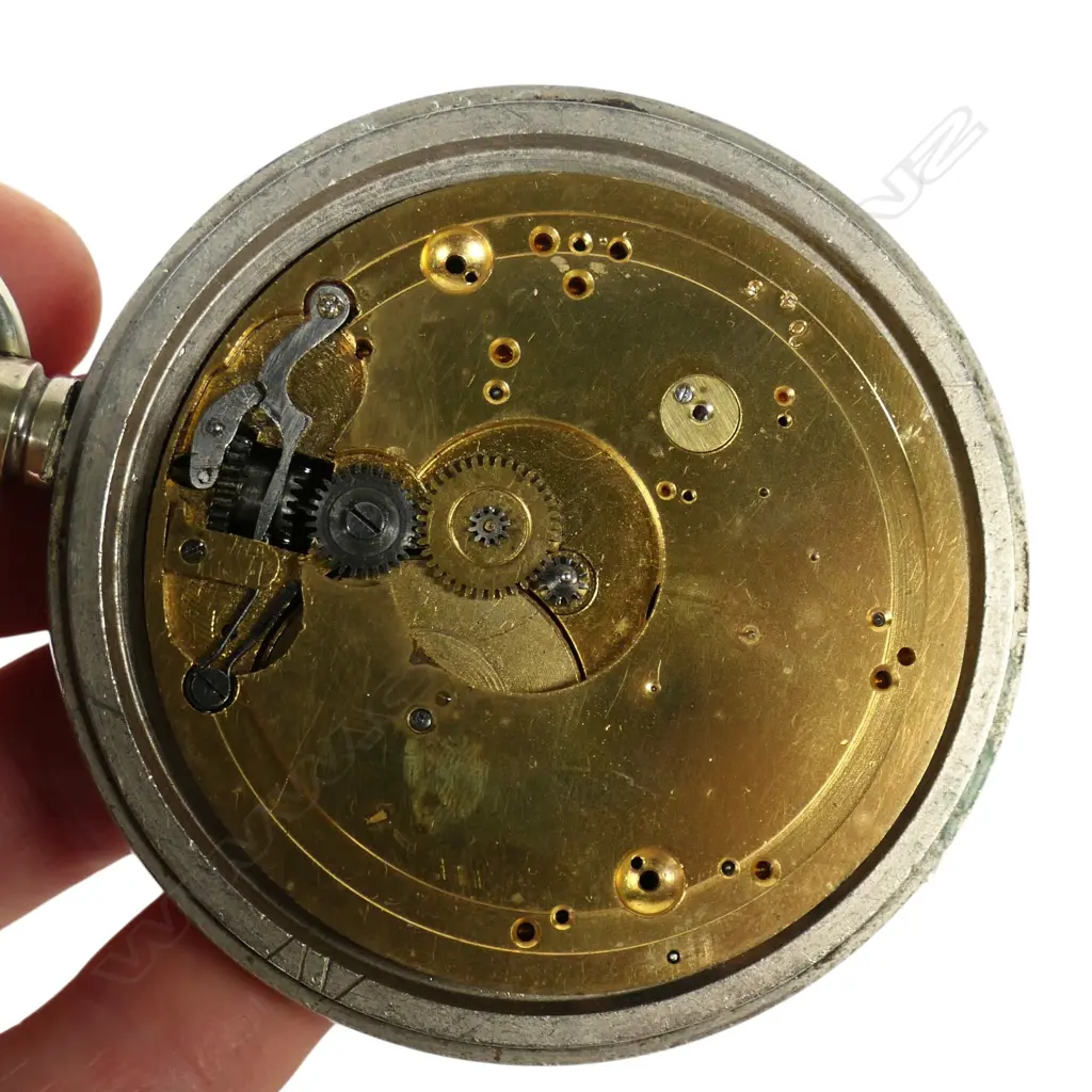 Edwardian silver and leather pocket watch desk stand, Image 1++