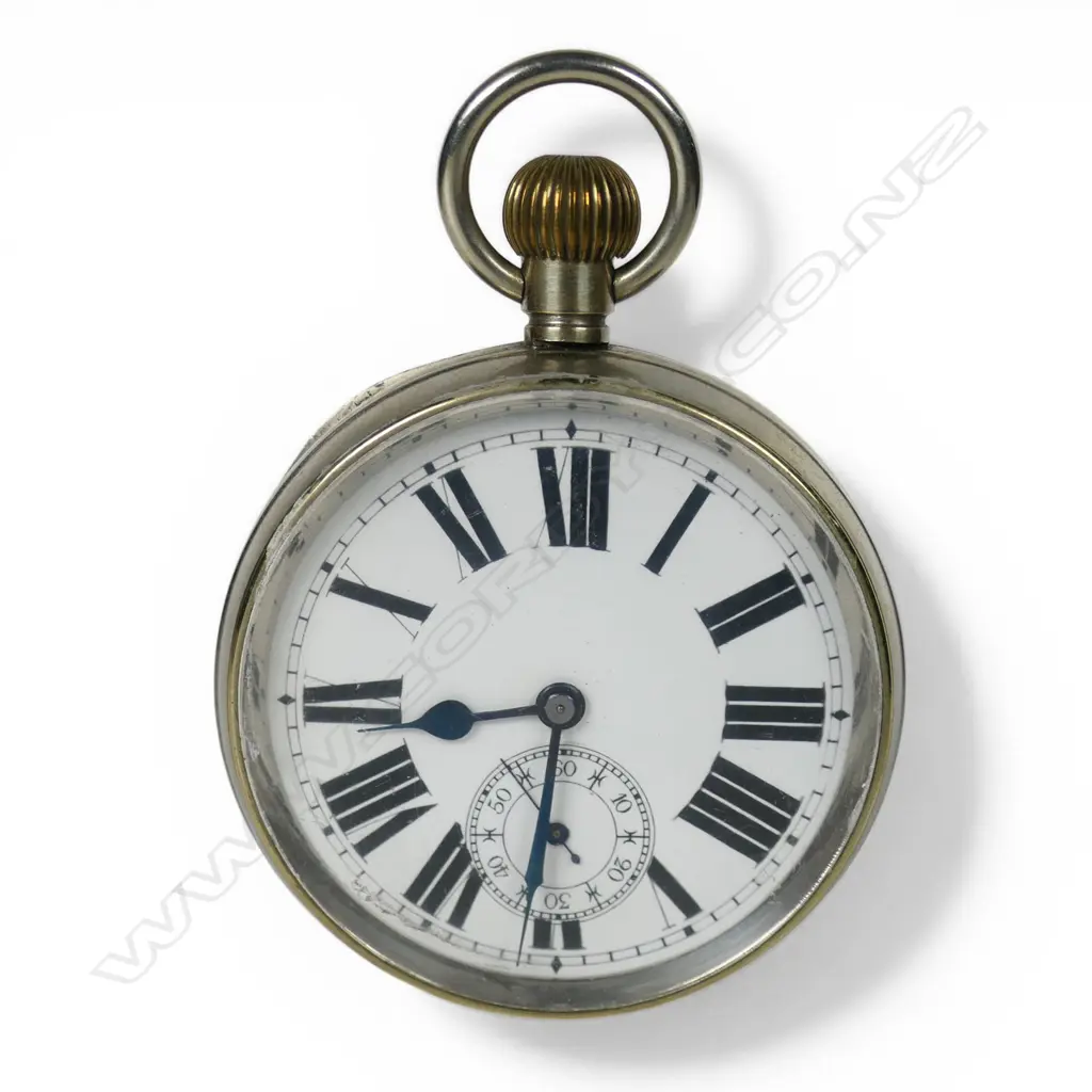 Edwardian silver and leather pocket watch desk stand, Image 1++