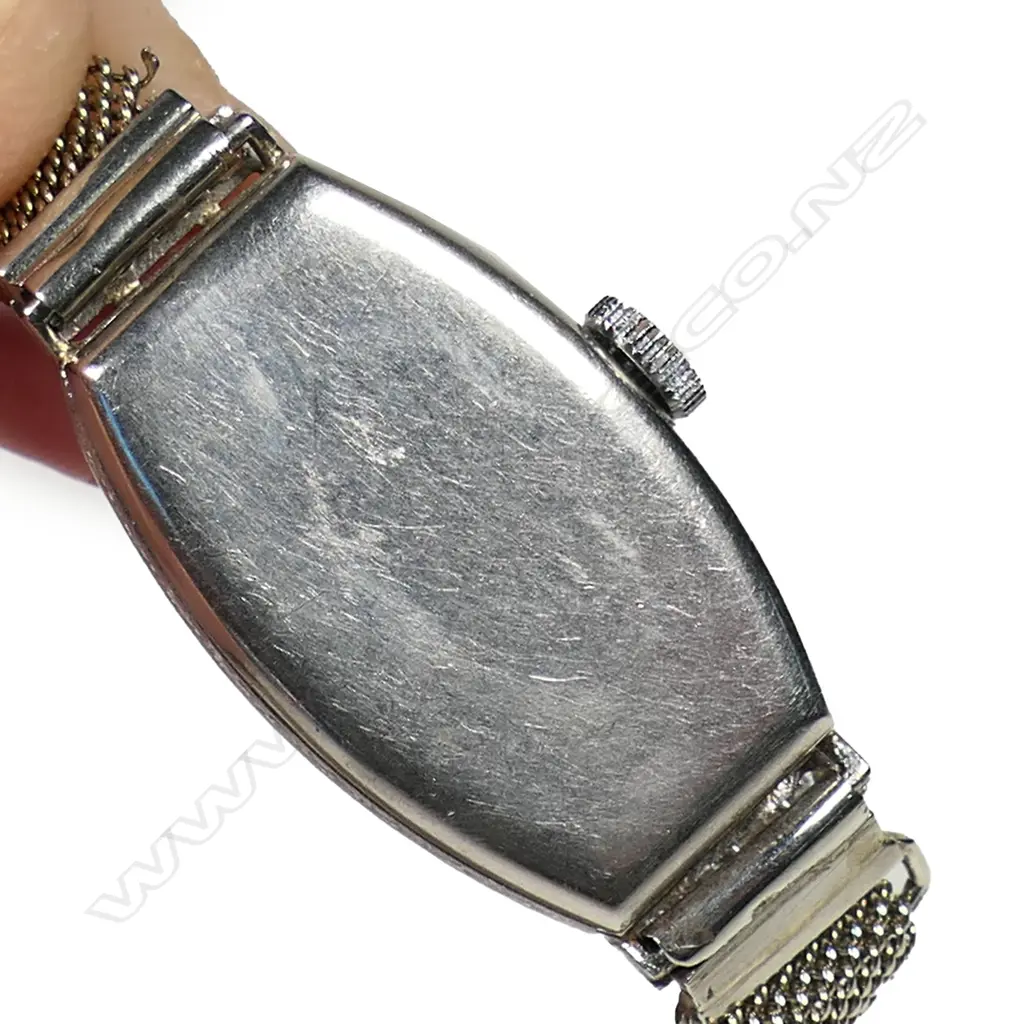 An Art Deco platinum and 18ct white gold diamond ladies wristwatch, Image 1++