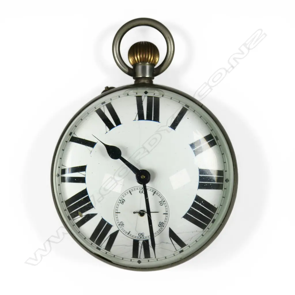 An early 20thC 8 day Swiss glass and white metal ball desk clock, Image 1++