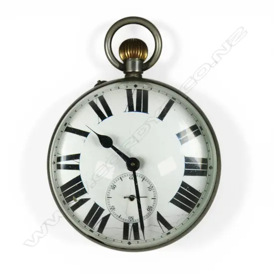 An early 20thC 8 day Swiss glass and white metal ball desk clock,