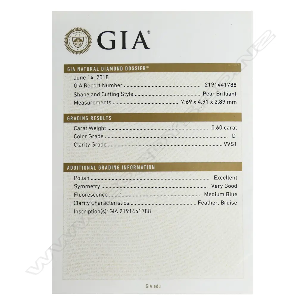 A loose brilliant pear cut diamond, Image 1++