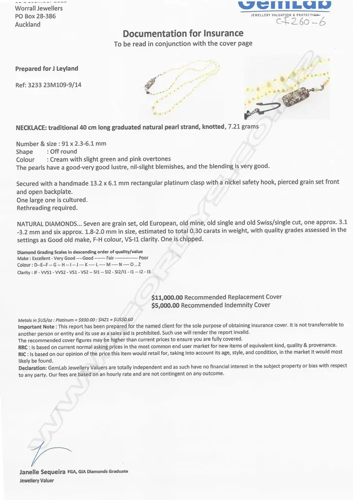 A natural pearl single strand necklace, Image 1++